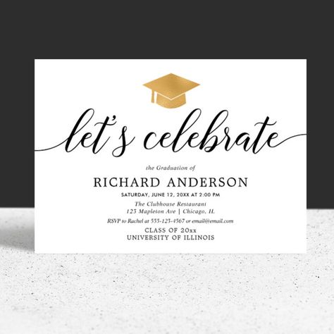 Graduation Party Simple, Lunch Invitation, Modern Graduation Party, Graduation Invitations High School, Graduation Dinner, Graduation Templates, Graduation Presents, Modern Invitation, Graduation Party Invitations