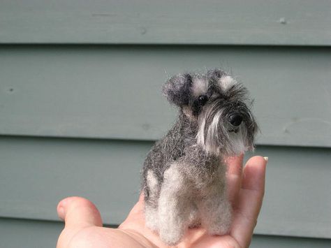 NEEDLE FELTED SCHNAUZER~BY GOURMET FELTED~BALL BALL~CUSTOM PET PORTRAIT SCULPTURE by Gourmet Felted, via Flickr Wool Felting Animals, Mini Schnauzer Puppies, Mini Schnauzers, Felt Animal Patterns, Needle Felted Dog, Wool Felting, Silicone Baby Dolls, Wool Animals, Needle Felting Tutorials