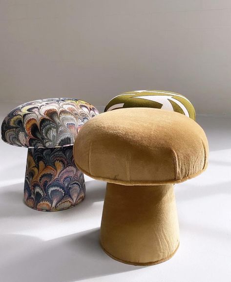 Forsyth on Instagram: “Introducing // The Forsyth Mushroom Pouf 🍄 available in a variety of fabrics - @beataheuman velvet and @lamaisonpierrefrey teddy mohair…” Apartment Decor Black, Victorian Bohemian Decor, Mushroom Chair, Mushroom Stool, Beata Heuman, Pierre Frey Fabric, Diy Ottoman, Perfect Coffee Table, Dream Apartment Decor