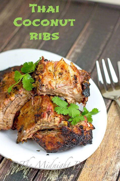 Thai Coconut Ribs Thai Coconut, Bbq Ribs, The Midnight, Pork Ribs, Asian Dishes, Thai Recipes, Pork Recipes, Paleo Recipes, Yummy Dinners