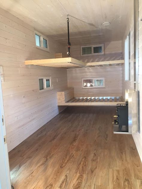 Inside Tiny Houses, Container Home Designs, Tiny House Camper, Shipping Container Cabin, Storage Container Homes, Tiny House Interior Design, Shipping Container Home, Tiny House Layout, Tiny House Loft