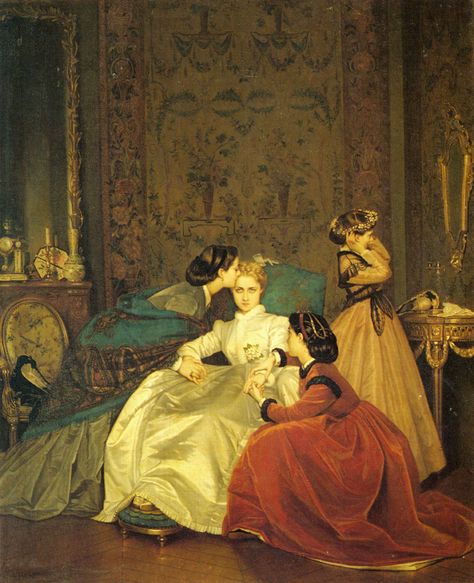 The Reluctant Bride by Auguste Toulmouche, Oil on canvas The Reluctant Bride, Auguste Toulmouche, Reluctant Bride, Bride Painting, Art And Painting, Romantic Scenes, 404 Not Found, Not Found, Art