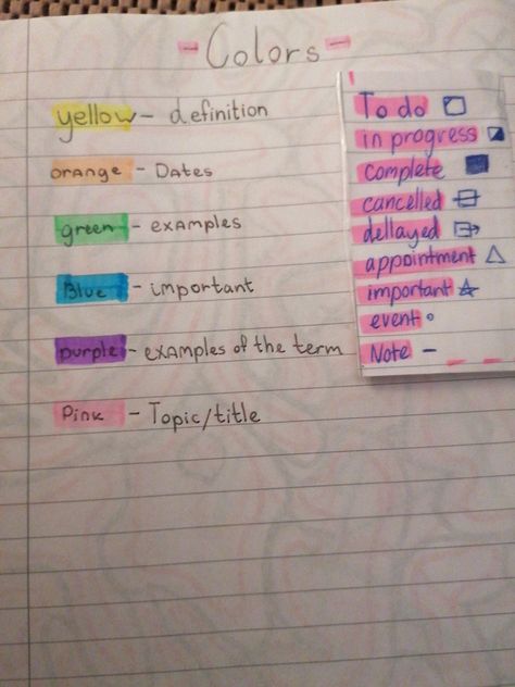 Highlight Color Code Notes, Highlighting Key For Notes Science, Highlighter Annotation Code, Using Highlighters To Study, Highlighter Pen Study Tips, Highlighter Hacks School, Highlighted Notes Aesthetic, Highlighter Legend Notes, Highlighter Meanings School