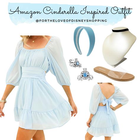 Dress Like A Princess Outfits, Disney Cinderella Outfits Women, Disney Princess Outfit Ideas For Women, Cinderella Themed Outfits, Cinderella Cosplay Dress, Casual Cinderella Outfit, Modern Day Cinderella Outfit, Disney Character Dress Up, Cinderella Outfit Ideas Casual