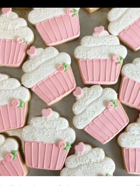 Cookie Flooding, Girly Cookies, Cookies Royal Icing, Super Cookies, Cupcake Illustration, Cookie Decorations, Sugar Cookie Royal Icing, Spring Cookies, Sugar Cookie Designs