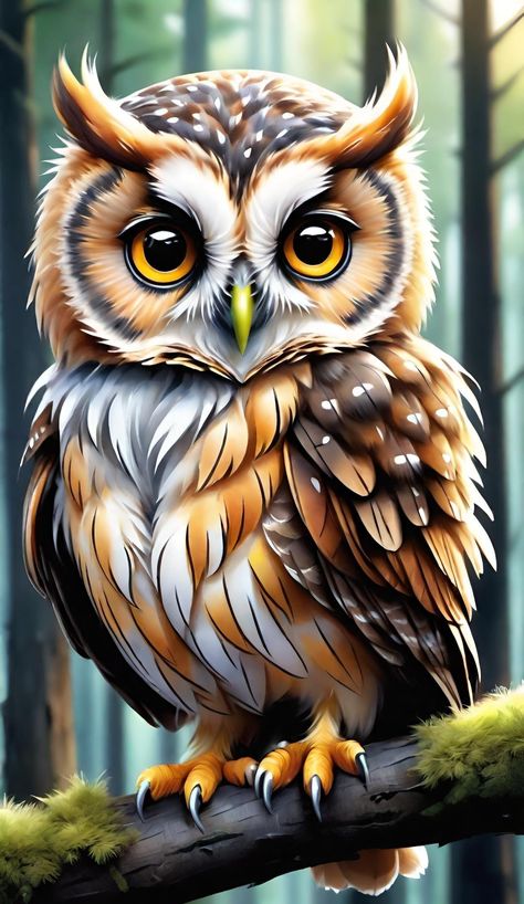 Pictures Of Owls To Draw, Owl Pictures Art, Owl Painting Ideas, Owl Drawing Step By Step, Owl Face Drawing, Painting Owls, Owl Clipart, Awesome Owls, Fall Drawings