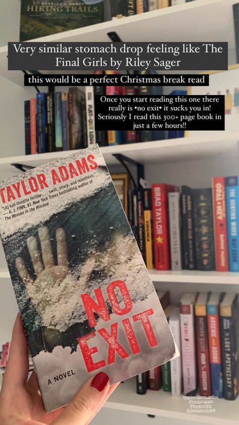 Taylor Adams, No Exit, Christmas Break, Perfect Christmas, Book Cover, Feelings, Books