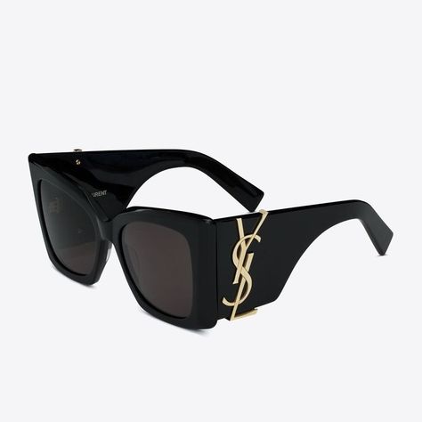 Ysl Sunglasses, Black Cat Eye, Saint Laurent Accessories, Saint Laurent Sunglasses, Designer Sunglasses For Women, Black Cat Eye Sunglasses, Clubmaster Sunglasses, Black Cat Eyes, Heart Sunglasses