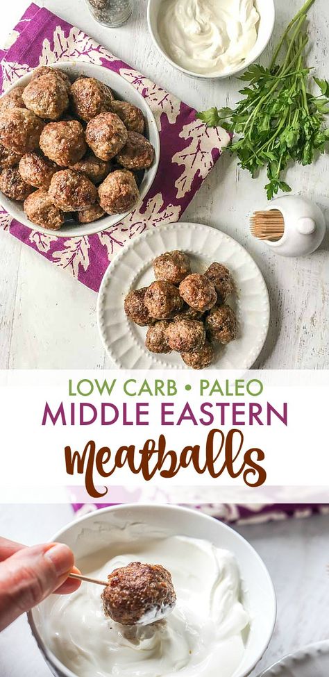 Low Carb Middle Eastern Meatballs - these are deliciously different and are great for a low carb appetizer or meal. Only 0.5g net carbs. | MyLifeCookbook.com #lowcarb #Keto #meatballs #middleeasternfood #kibbeh #appetizer Middle Eastern Meatballs, Hors Devours Appetizers, Low Carb Appetizer, Keto Meatballs, 200 Calorie Meals, Low Carb Meatballs, Low Carb Low Sugar, Low Carb Appetizers, Healthy Low Carb Recipes