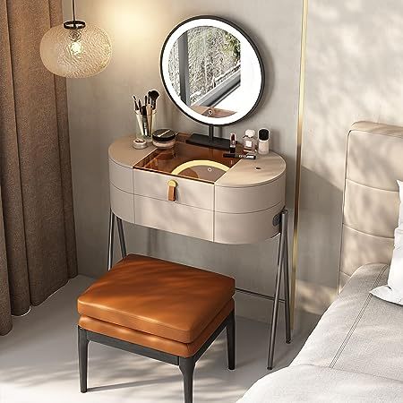 Lartis Makeup Vanity Set，Very Easy to Assemble。Dressing Table,Vanity Desk,Dresser Desk,for Small Spaces, LED Lighted Mirror Small Vanity Table, Dresser Minimalist, Simple Dresser, Small Makeup Vanities, Makeup Vanity Set, Studio Makeup, Dressing Table Storage, Dresser Desk, Desks For Small Spaces