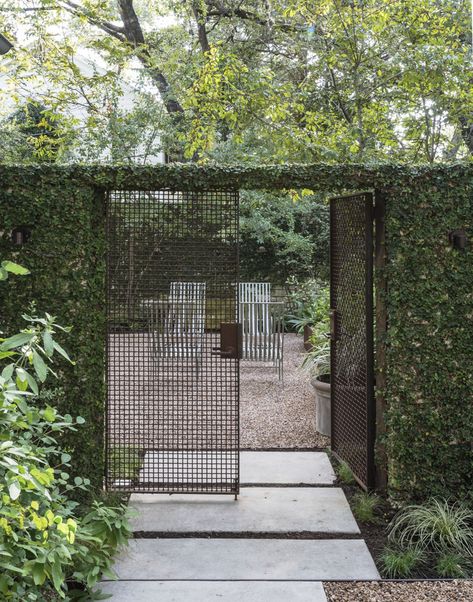 10 Genius Garden Hacks with Rusted Metal - Gardenista Walkway, In The Middle, A Garden, The Middle, Fence, Gate, Trees, Plants, Design