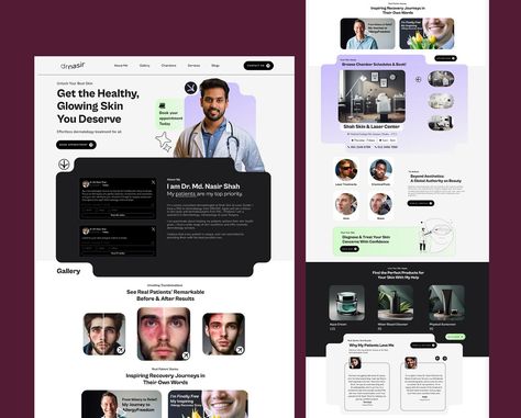 Dermatologist Personal Theme Design V1.0 by Rifat R Rahman on Dribbble Business Website Design, Laser Skin, Skin Clinic, Theme Design, Business Website, Glowing Skin, Global Community, Creative Professional, Website Design