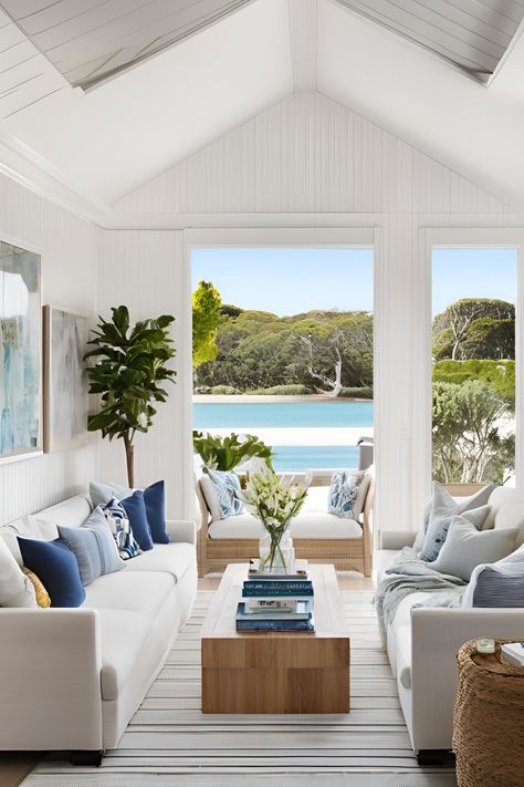 Create the Hampton Aesthetic in 6 Steps The Hamptons Aesthetic, Hampton Aesthetic, California Coastal Style, Hamptons Living Room, Hamptons Style Interior, Hamptons Interior, Beach House Room, Hampton Estates, Hamptons Aesthetic