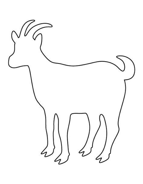 Goat pattern. Use the printable outline for crafts, creating stencils, scrapbooking, and more. Free PDF template to download and print at http://patternuniverse.com/download/goat-pattern/ Goat Template, Goat Pattern, Printable Outline, Animal Outline, Urs Polar, Animal Templates, Pumpkin Printable, Farm Crafts, Applique Templates