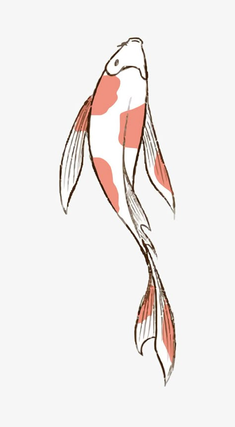 Koy Fish Drawings Easy, Kio Fish Drawing, Two Fish Drawing, Koi Drawing Simple, Ikan Koi Art, Line Art Koi Fish, Fish Aesthetic Drawing, Koi Fish Drawing Simple, Koi Fish Outline