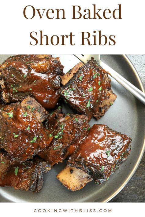 Baked Short Ribs seasoned with a flavorful Cajun spice blend. They're baked until fork-tender and simply delicious. #ribsinoven #ribs #beef | cookingwithbliss.com Roasted Short Ribs Oven, Cajun Short Ribs, Oven Baked Short Ribs, Baked Short Ribs, Beef Short Ribs Oven, Beef Ribs In The Oven, Short Ribs In Oven, Oven Baked Beef Ribs, Short Rib Recipes Oven