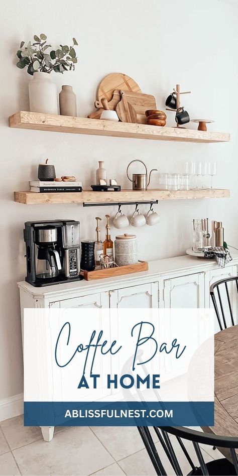 Brewing up a storm in your very own coffee bar at home is easier than you think! Grab a few essentials like a milk frother, a selection of flavored syrups, and a cute mug collection to make every cup feel special. Invite your friends over for a latte date or simply enjoy a quiet moment with your favorite brew. #coffeelover #diybarista #coffeebarideas Coffee Bar At Home, Old Bookshelves, Bar At Home, Diy Coffee Bar, Coffee Bar Design, Coffee Nook, Home Coffee Bar, Coffee Bar Home, Counter Decor