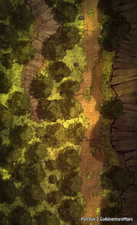 Path in the Forest 22x36 - Public | GoAdventureMaps on Patreon Forest Map, Dnd World, Building Map, Dnd World Map, Battle Map, Tabletop Rpg Maps, Map Pictures, Dnd Campaign, Rpg Map