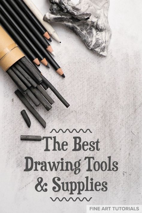 A review of all the drawing tools and supplies you need to get started! From charcoal, to coloured pencils and tools that will help you with composition and measuring. #drawingtools #drawingsupplies #drawingforbeginners #beginnerart #beginnerdrawing #drawingmaterials #pencildrawing #bestdrawingtools #pencilart #pencilsupplies Drawing Equipment Tools, Tools For Sketching Art Supplies, Sketch Pencils Guide, Tools For Sketching, Types Of Drawing Pencils, Drawing Supplies For Beginners, Best Pencils For Drawing, Best Pencils For Sketching, Sketching Tools Art Supplies