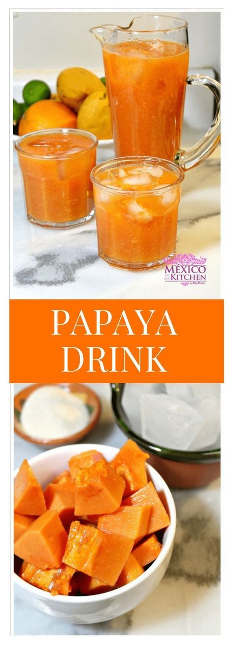 Water Infusion Recipes, Papaya Drink, Infusion Recipes, Water Infusion, Papaya Juice, Agua Fresca Recipe, Flavored Waters, Mexican Drinks, Agua Fresca