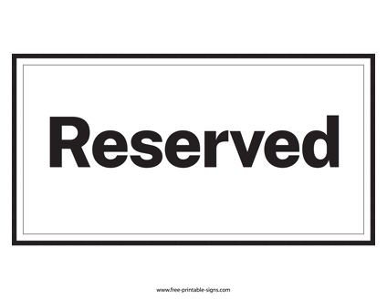 Download this printable reserved sign that can be used to indicate a reserved table or chair at an event. Reserved table sign template. Reserved Table Signs, Beaded Boho Jewelry, Reserved Signs, Of Montreal, Artisan Earrings, Table Signs, Sign Templates, Professional Templates, Printable Signs