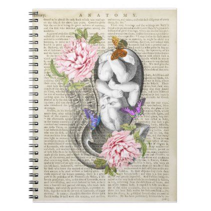 Pregnancy Journal Notebook - baby shower ideas party babies newborn gifts Pregnancy Anatomy, Baby In Womb, Obgyn Gift, Pregnancy Journal, Cute Baby Names, Anatomy Drawing, Newborn Baby Gifts, Anatomy Art, Pink Peonies