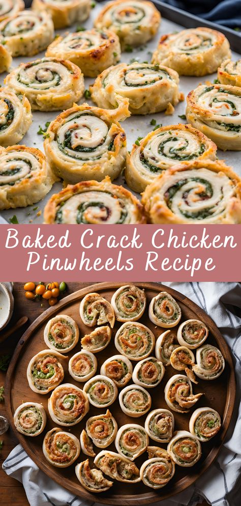 Baked Crack Chicken Pinwheels Recipe | Cheff Recipes Rotisserie Chicken Pinwheels, Cooked Pinwheels, Canned Chicken Pinwheels, Southwest Chicken Pinwheels, Best Pinwheel Recipe, Chicken Ranch Pinwheels, Chicken Pinwheels Cream Cheese, Baked Pinwheel Recipes, Pinwheel Appetizers Baked