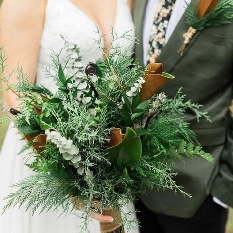 Our Latest Obsession:: Greenery Bouquets! 🌲😍 Don't get us wrong... we love alllll the blooms. But, there's something so beautiful about the natural movement, textures, colors, and scents of greens! 🌿🩵 What a cool way to dress up the classic B&W! ✨ 📸: @maryajuliann Evergreen Bouquet, Greenery Bouquets, Greenery Bouquet, Latest Obsession, Bridesmaid Bouquets, Natural Movement, So Beautiful, Bouquets, Scents