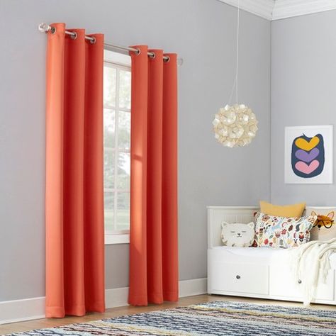 Riley Kids Bedroom Blackout Grommet Curtain Panel - Sun Zero : Target Kids Blackout Curtains, Sun Zero, Kids Curtains, Energy Efficient Design, Darkening Curtains, Room Darkening Curtains, Grommet Curtains, Blackout Curtain, Blackout Curtains