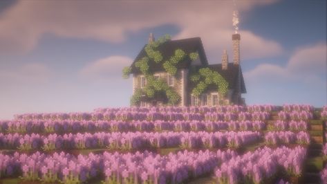 lavender field for day 4 of #mcmaycraft They make their own lavender oil, and sell a range of handmade lavender body care products #minecraft #lavenderfield #lavenderaesthetic #cottagecoreminecraft #aestheticminecraft #minecrafthouse #minecrafthouses Minecraft Field, Lavender Body Care, Setting Aesthetic, Aesthetic Minecraft Builds, Cottagecore Minecraft, May Crafts, Lavender Aesthetic, Lavender Field, Body Care Products