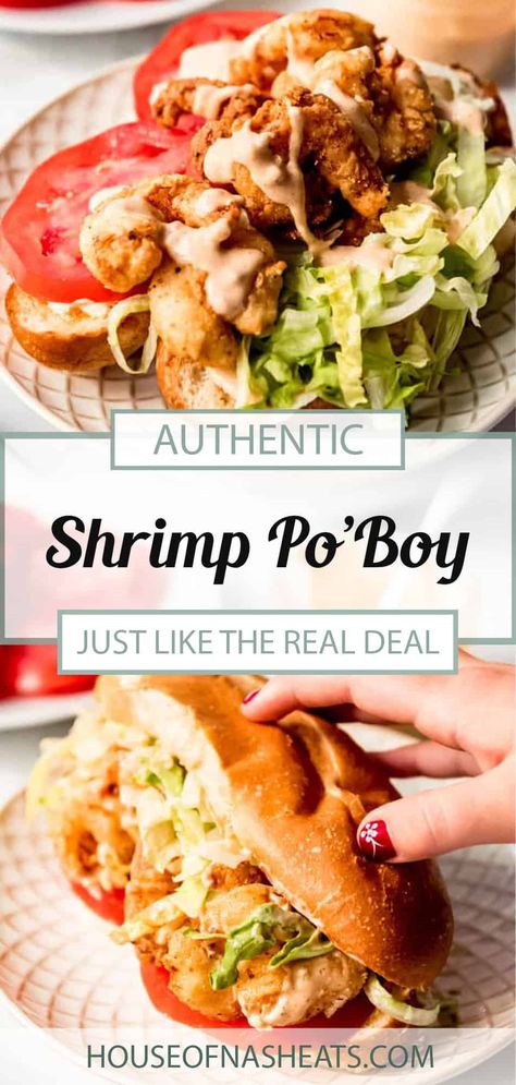 Shrimp Po Boy Recipe, Po Boy Sandwich, Shrimp Po Boy, Remoulade Sauce, Shrimp Dinner, Fried Shrimp, Seafood Dishes, Family Dinner, Seafood Recipes