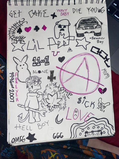 Lil Peep Lyrics Drawing, Lil Peep Doodles, Lil Peep Drawing Easy, Lil Peep Art Drawing, Lil Peep Drawing Ideas, Lil Peep Drawing, Lil Doodles, Lyric Drawings, Lil Peep Lyrics