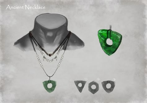 ArtStation - Ancient Necklace , Pim Huisman Omaticaya Jewelry, Dnd Necklace Art, Dnd Necklace Item, Magic Jewelry Art, Magic Item Concept Art, Magical Items Art, Fantasy Accessories Art, Omaticaya Clothing, Jewelry Concept Art