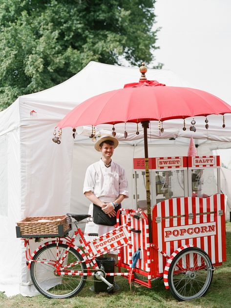 Wilderness Festival, Popcorn Stand, Popcorn Cart, Bike Food, What Would You Rather, Catering Trailer, Wedding Speeches, Food Carts, Food Cart Design