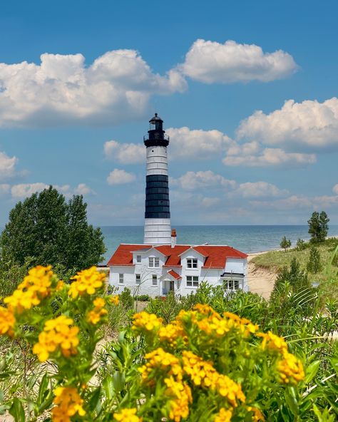 Pure Ludington Mackinaw Bridge, Ludington Michigan, Spring Getaway, Michigan Travel, Lake Michigan, Travel Aesthetic, Ferry Building San Francisco, Spring Time, Lighthouse