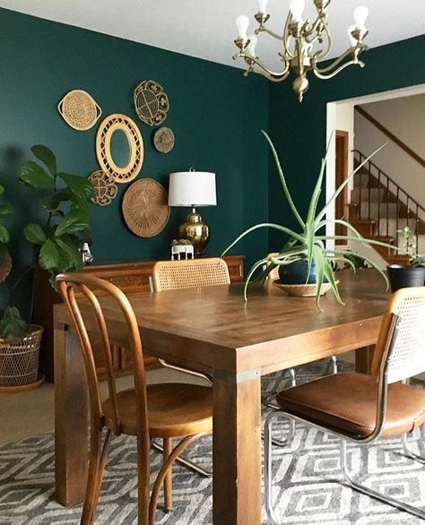 Vine Decor, Dining Room Decor Rustic, Apartemen Studio, Vstupná Hala, Dining Room Paint Colors, Dining Room Console, Green Dining Room, Dining Room Paint, Rustic Dining Room