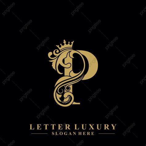 Initial Letter P Luxury Beauty Flourishes Ornament With Crown Logo Template Font Effect EPS For Free Download P Letter Design, P Letter Logo, Template Font, P Font, Logo Design Letter, P Logo Design, Elegant Business Cards Design, P Logo, Film Posters Art