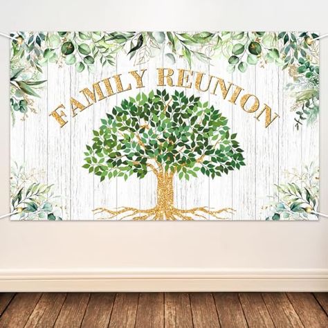 Family Reunion Backdrop, Family Reunion Banners, Reunion Party, Family Reunion Ideas, Tree Theme, Reunion Ideas, Decorations For Home, Banner Backdrop, Mockup Psd