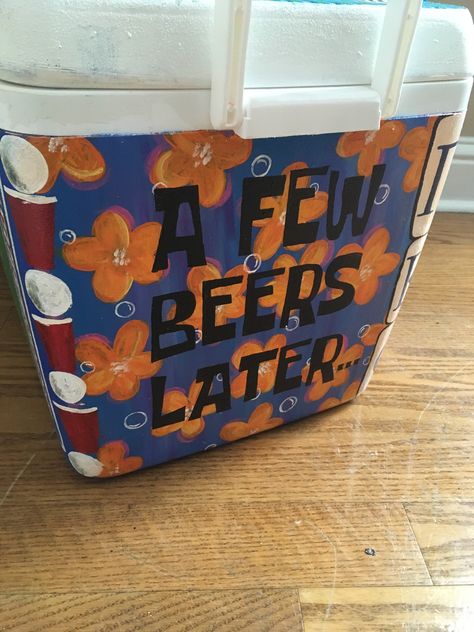 Painted frat cooler spongebob Frat Coolers Ideas, Mountain Weekend Cooler, Nola Cooler, Diy Beer Pong, Diy Beer Pong Table, Beer Pong Table Designs, Beer Painting, Formal Cooler Ideas, Fraternity Coolers