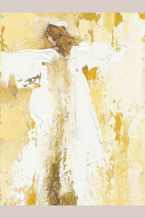 Angel painting with yellow by Anne Neilson, author of ENTERTAINING ANGELS. #christianart #angelpaintings Anne Neilson Angels, Entertaining Angels, Childlike Faith, Grace Art, Angel Artwork, Christian Pictures, Angel Painting, Scripture Cards, Hello Lovely