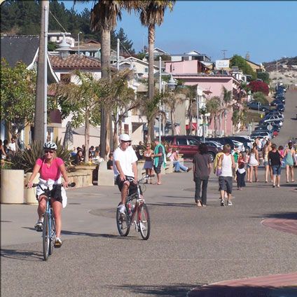 Biking in downtown Avila Pismo Beach Camping, Hotels In California, Avila Beach California, Ventura Beach, Beach Rules, Golf Events, Avila Beach, Camping Places, Pismo Beach