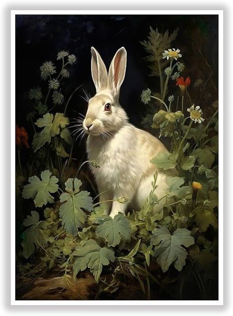 Amazon.com: Generic Bunny Rabbit Poster Antique Rabbit Painting Dark Academia Printable Wall Art Vintage Bunny Wall Art Wild Hare Paints Wall Art Picture for Living Room Home Decor(12x16inchs，Unframed): Posters & Prints Vintage Bunny Art, Rabbit Paintings, Rabbit Aesthetic, Dark Academia Printable, Dark Academia Posters, Painting Dark Academia, Dark Art Paintings, Hare Painting, Bunny Wall Art