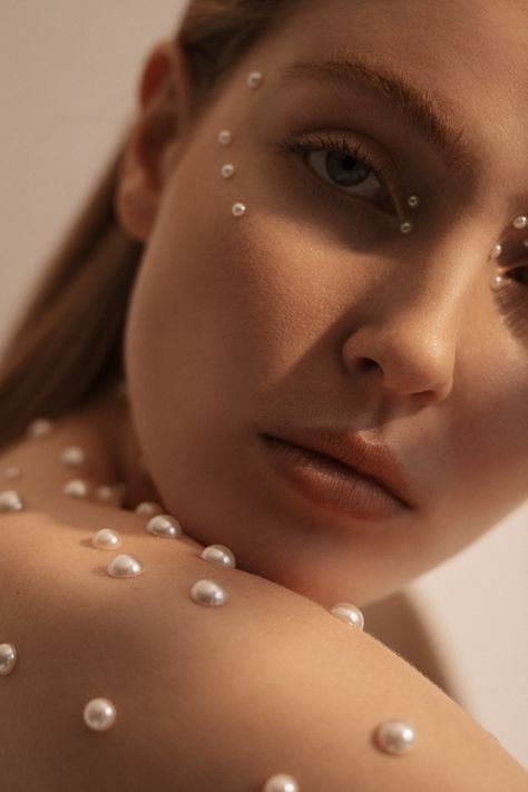 Emmanuella Glasser by Sebastian Hilget - July 22nd, 2023 Pearl Inspired Photoshoot, Pearls On Face Photoshoot, Pearl Jewelry Editorial, Pearl Avant Garde Makeup, Pearl Makeup Looks Editorial, Anastasia Beverly Hills Dipbrow, Eyebrow Tinting, Beauty Photoshoot, Beauty Shoot