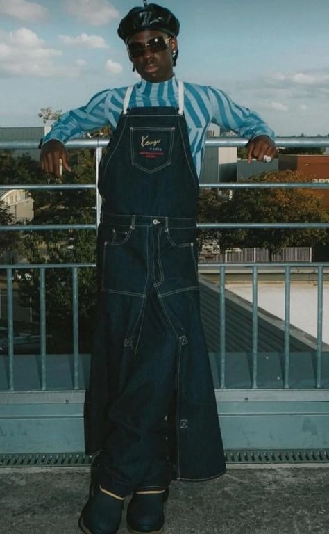 #aesthetics #fashion #fitinspo Overalls Outfit Men Aesthetic, Denim Aesthetic Outfit Men, Overalls Men Aesthetic, Overalls Men Fashion Aesthetic, Black Men’s Overalls Outfit, Aesthetics Fashion, Mens Fits, Men Streetwear, Winter Inspo