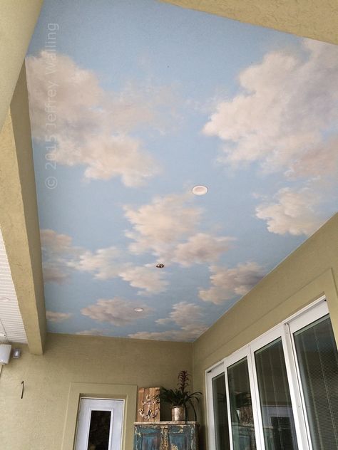 Ceiling Clouds Painting, Cloud Ceiling Bedroom Paint, Cloud Ceiling Paint, Cloud Sky Ceiling, Celling Paintings Bedroom, Cloud Mural Ceiling, Painted Clouds On Ceiling, Clouds Wall Painting, Sky Ceiling Diy