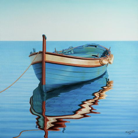 Horacio Cardozo Boat Paint, Dream Painting, Sailboat Painting, Sail Boats, Boat Art, Boating Outfit, Boat Painting, Calm Water, Wooden Boats