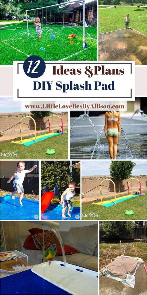 Diy Splash Pad For Kids, Splash Pad Ideas, Diy Splash Pad, Backyard Splash Pad, Backyard Water Parks, Diy Safety, Kids Yard, Kids Backyard, Splash Zone