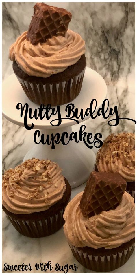 Nutty Buddy Cupcakes, Little Debbie Desserts, Nutty Buddy Dessert, Nutty Buddy Cake, Little Debbie Recipes, Buddy Bars, Debbie Cakes, Little Debbie Snack Cakes, Regular Cake