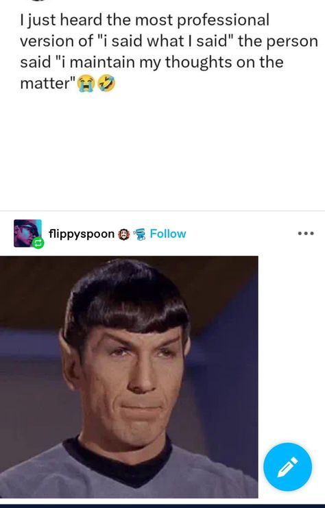 Spock Funny, Star Trek Bones, Star Trek Humor, Fandom Star Trek, Star Trek Spock, Star Treck, Star Trek Funny, Bible Humor, Live Long And Prosper