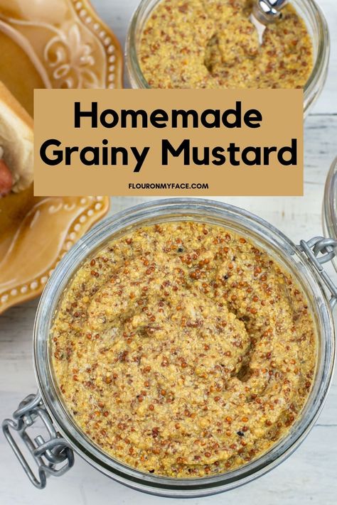 Homemade Mustard Recipe For Canning, Grainy Mustard Recipe, Homemade Spicy Mustard, Diy Mustard Recipes, How To Make Mustard, Mustard Recipe Homemade, Brown Mustard Recipe, Homemade Mustard Recipe, Make Mustard